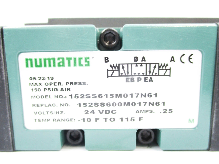 NUMATICS 152SS615M017N61 24VDC 150PSI (AS PICTURED) NSNP