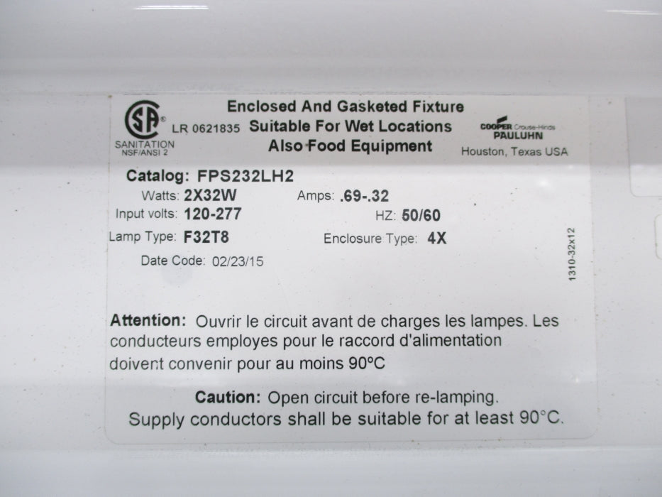 COOPER FPS232LH2 UNMP