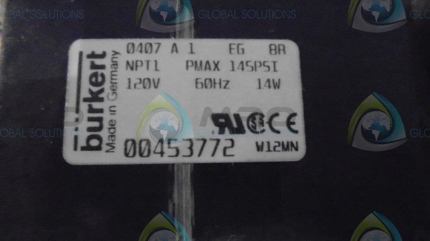 BURKERT 00453772 2/2-WAY SOLENOID VALVE *NEW NO BOX*