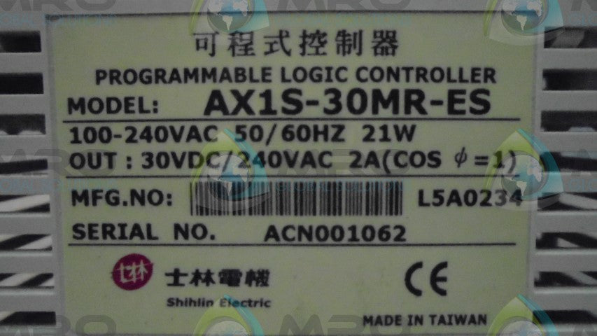 SHIHLIN ELECTRIC AX1S-30MR-ES PROGRAMMABLE LOGIC CONTROLLER *NEW IN BOX*