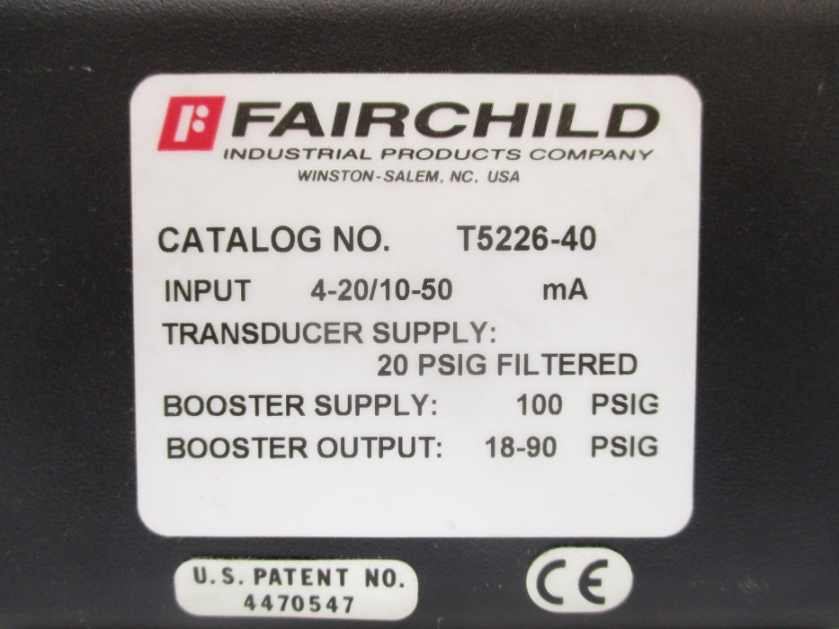 FAIRCHILD T5226-40 100PSI UNMP