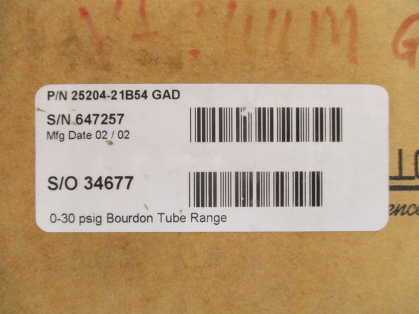 3D INSTRUMENTS 25204-21B54GAD 0-30PSI NSFS