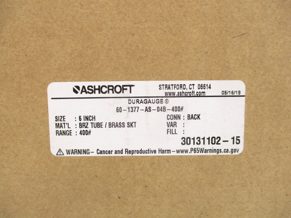 ASHCROFT 60-1377-AS-04B-400# NSFS