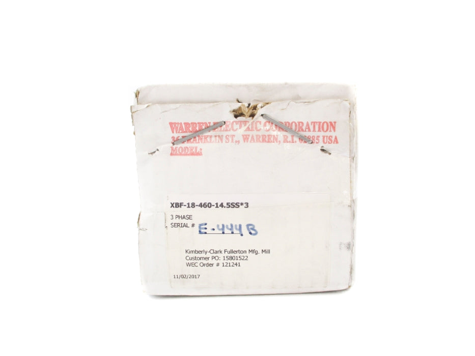 WARREN ELECTRIC XBF-18-460-14.5SS*3 NSFS