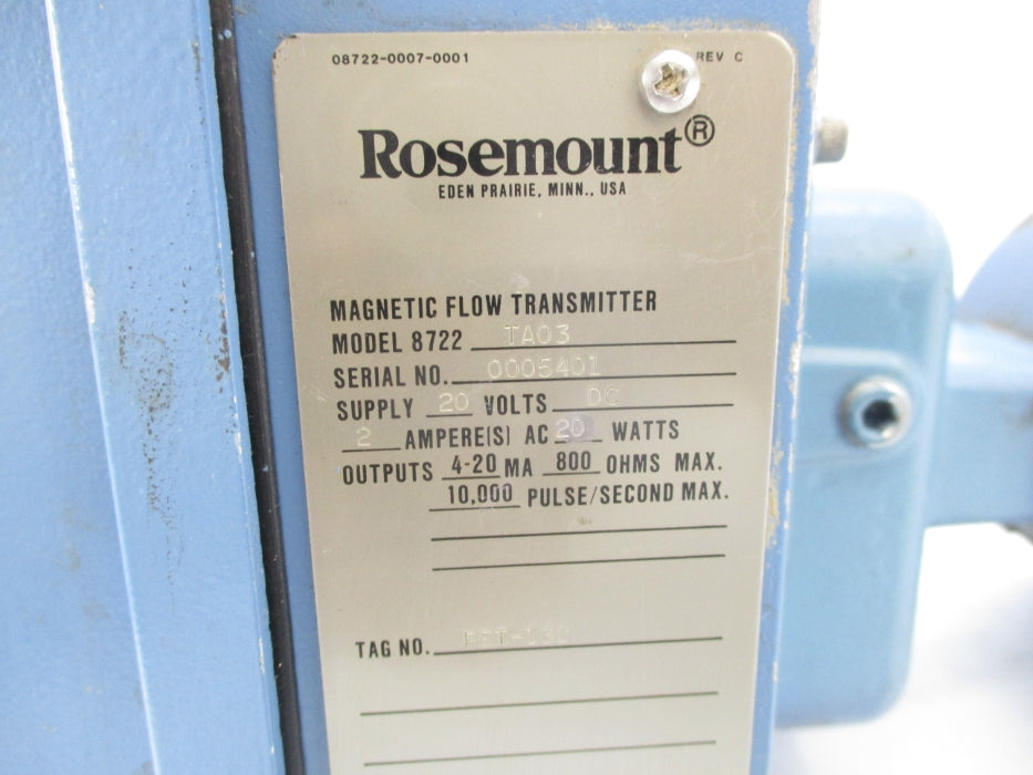 ROSEMOUNT 8722TA03 UNMP