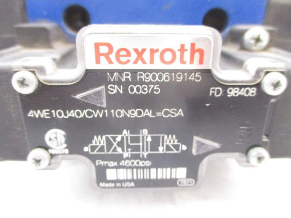 REXROTH 4WE10J40/CW110N9DAL=CSA R900619145 4600PSI NSNP