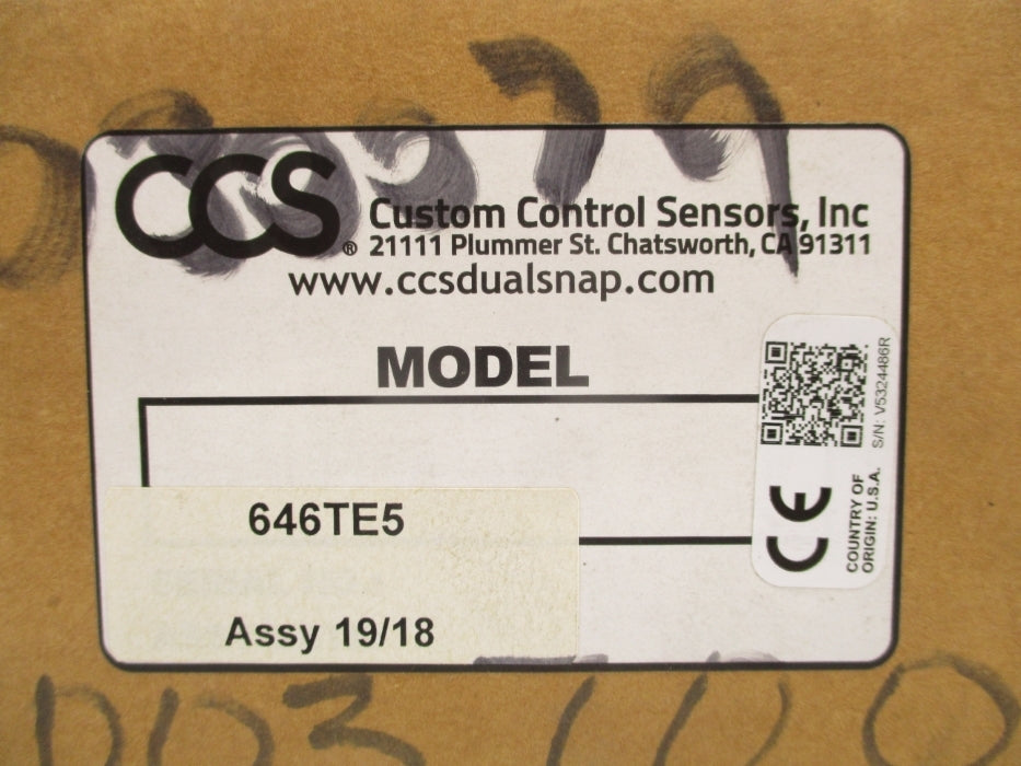 CUSTOM CONTROL SENSORS 646TE5 NSFS