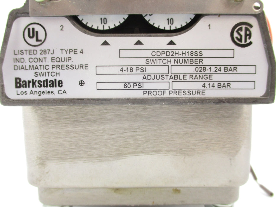 BARKSDALE CDPD2H-H18SS .4-18PSI/60PSI NSNP