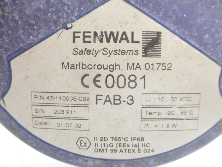 FENWAL SAFETY SYSTEMS 47-110005-002 UNMP