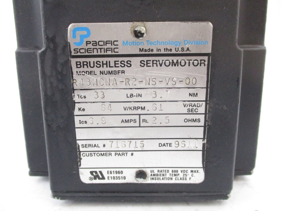 PACIFIC SCIENTIFIC R43HCNA-R2-NS-VS-00 NSNP