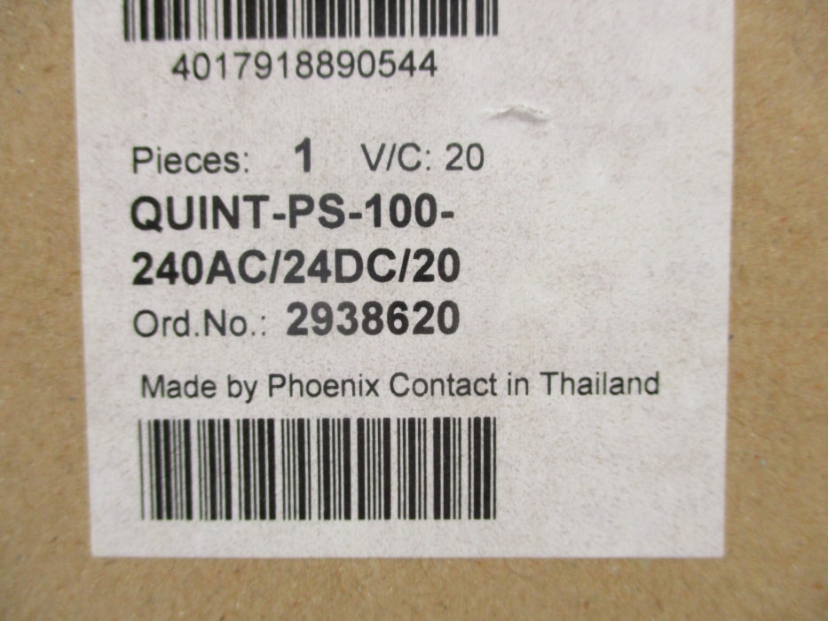 PHOENIX CONTACT QUINT-PS-100-240AC/24DC/20 2938620 NSFS