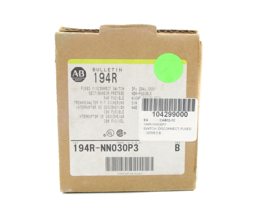 INDUSTRIAL SPARE PART 194R-NN030P3 SER. B (BR/YL) NSMP