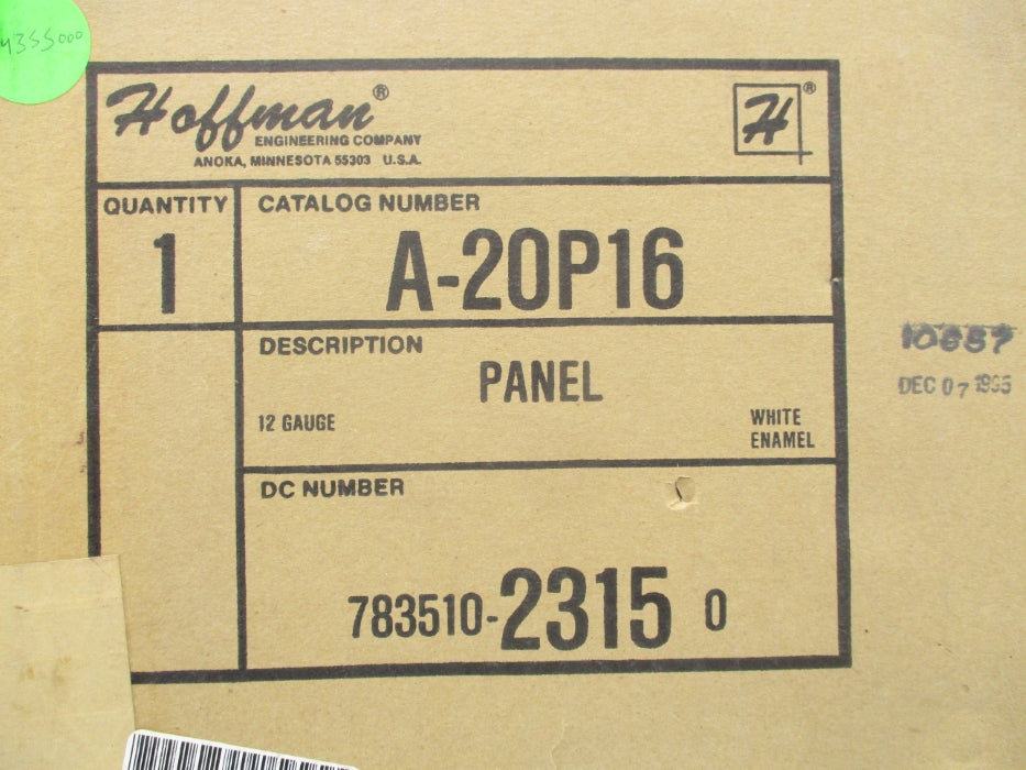 HOFFMAN A-20P16 NSFS