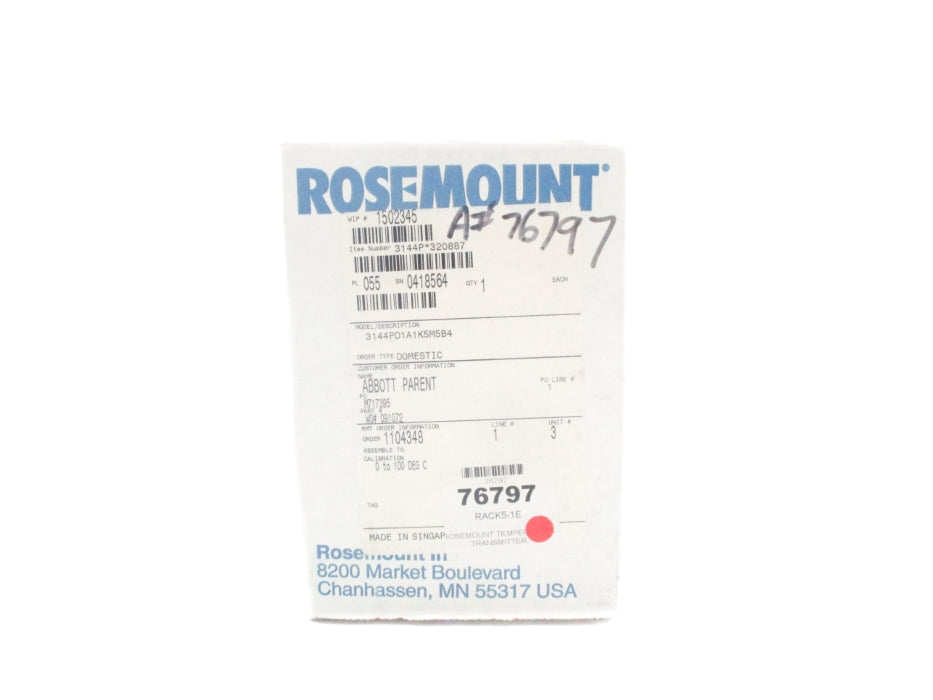ROSEMOUNT 3144PD1A1K5M5B4 100C NSMP
