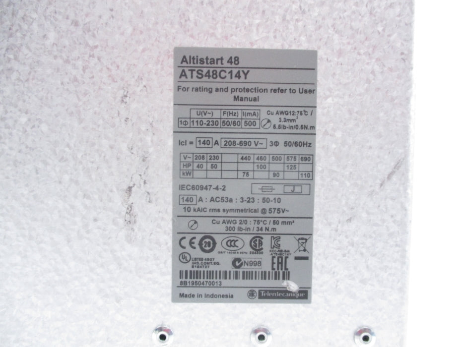 SCHNEIDER ELECTRIC ATS48C14Y (AS PICTURED) NSNP