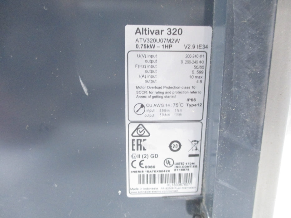 SCHNEIDER ELECTRIC ATV320U07M2W (AS PICTURED) NSNP