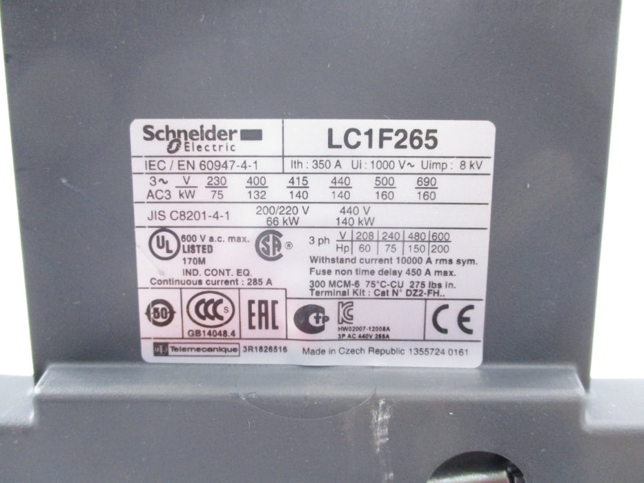 SCHNEIDER ELECTRIC LC1F265 (AS PICTURED) NSNP