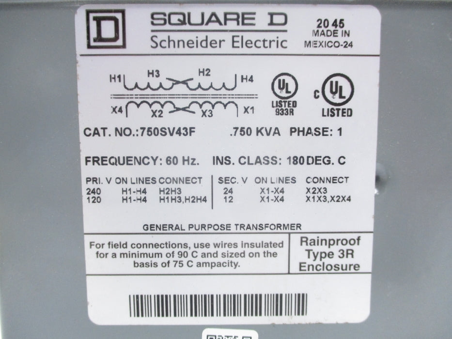 SQUARE D 750SV43F 240V NSNP