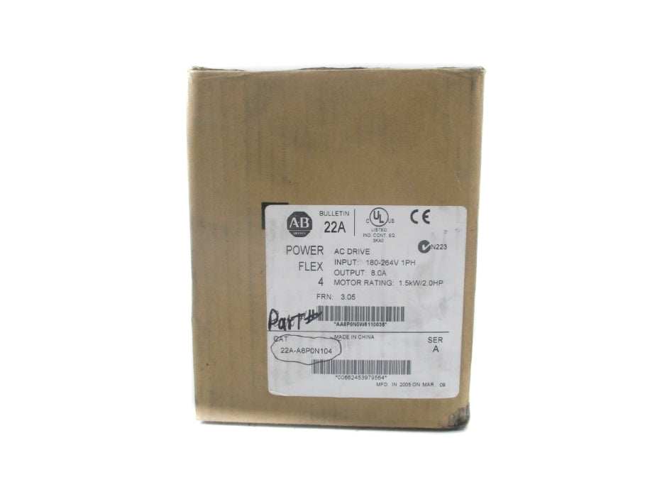 ALLEN BRADLEY 22A-A8P0N104 SER. A NSMP