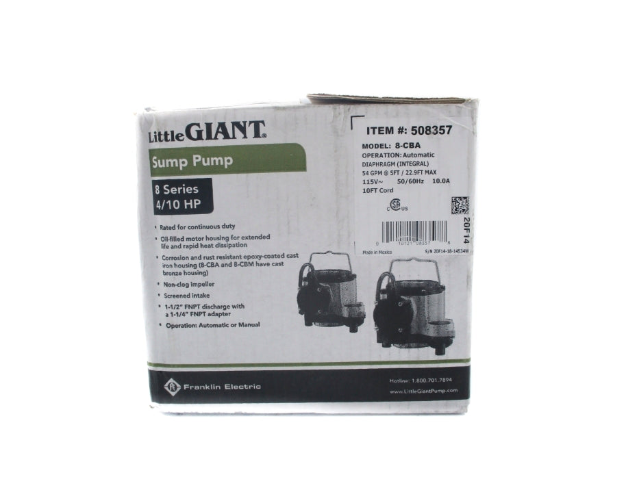 LITTLE GIANT PUMP 8-CBA 115V 10.0A NSMP