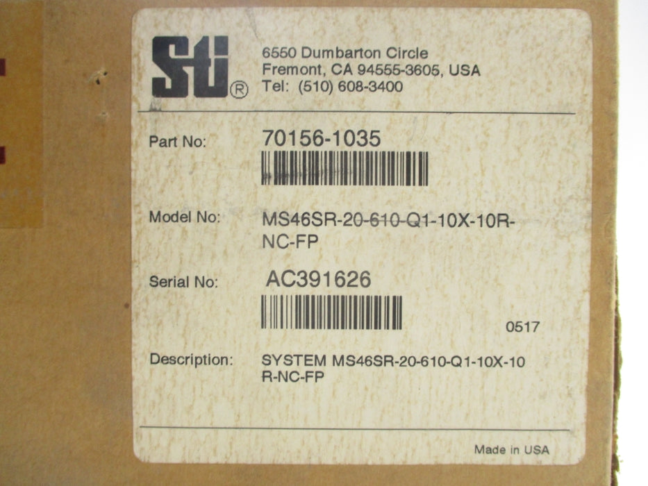 STI MS46SR-20-610-Q1-10X-10R-NC-FP 70156-1035 NSMP