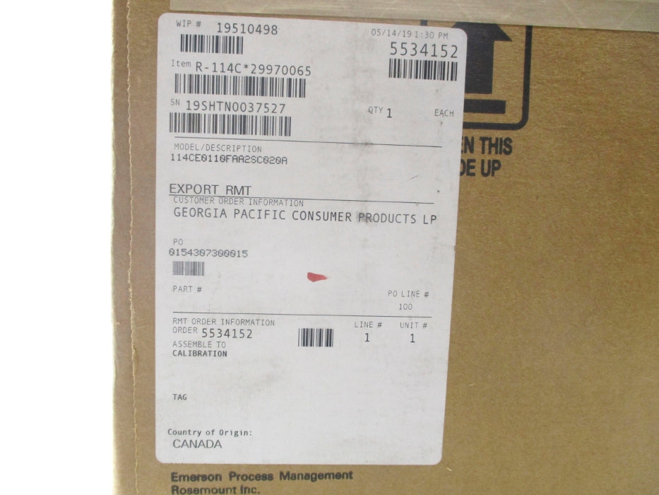 ROSEMOUNT 114CE0110FAA2SC020A NSFS
