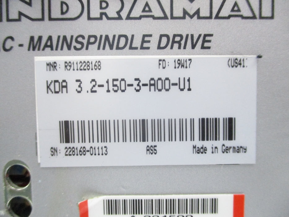INDRAMAT KDA3.2-150-3-A00-U1 R911228168 REMAN