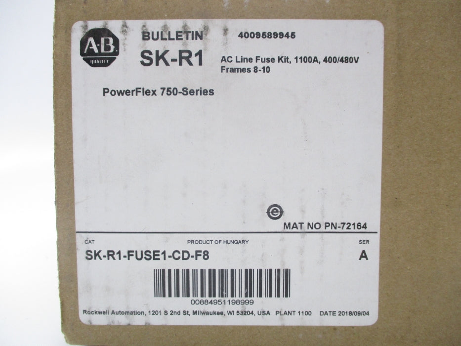 ALLEN BRADLEY SK-R1-FUSE1-CD-F8 SER. A DATE: 2018 (BR/WH) NSFS