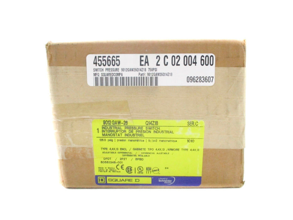 SQUARE D 9012GAW26 SER. C 5-250PSIG NSMP