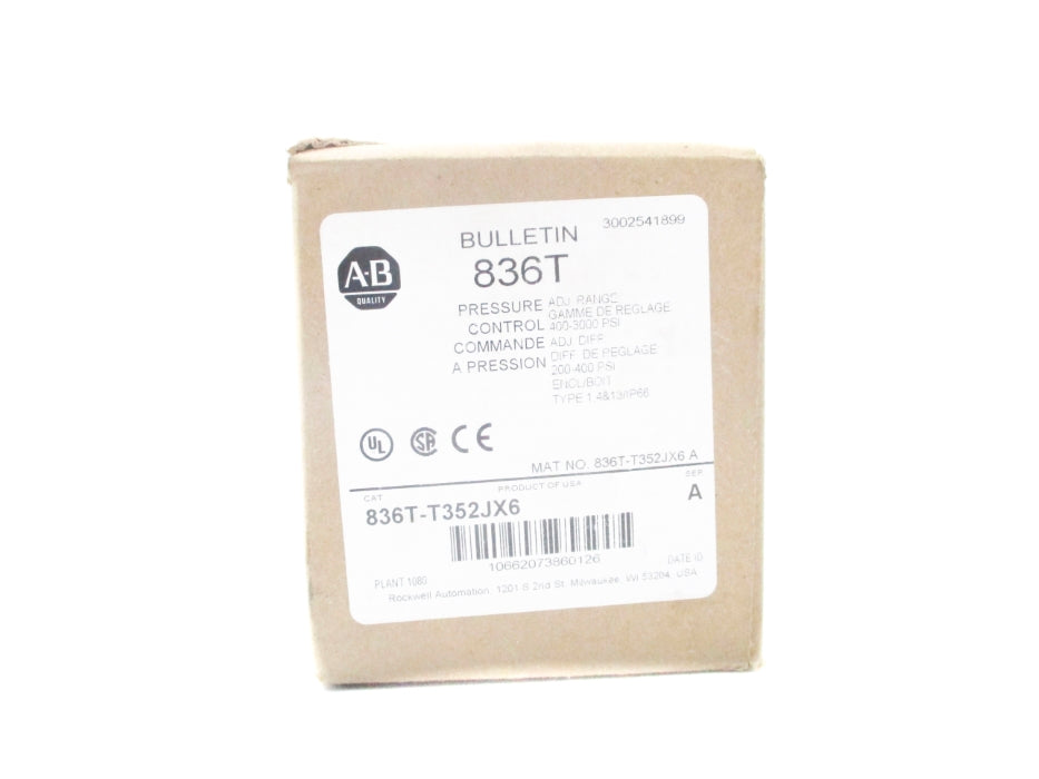 ALLEN BRADLEY 836T-T352JX6 SER. A 200-400PSI (BR/WH) NSMP