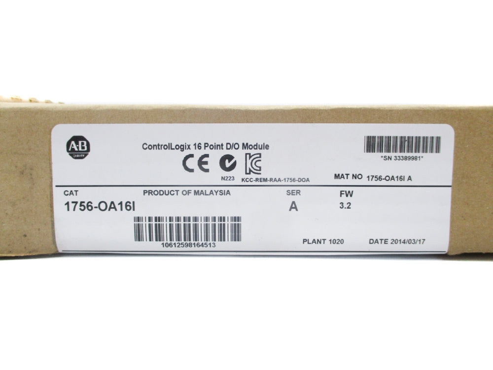 ALLEN BRADLEY 1756-OA16I SER. A F/W 3.2 DATE: 2014 NSFS