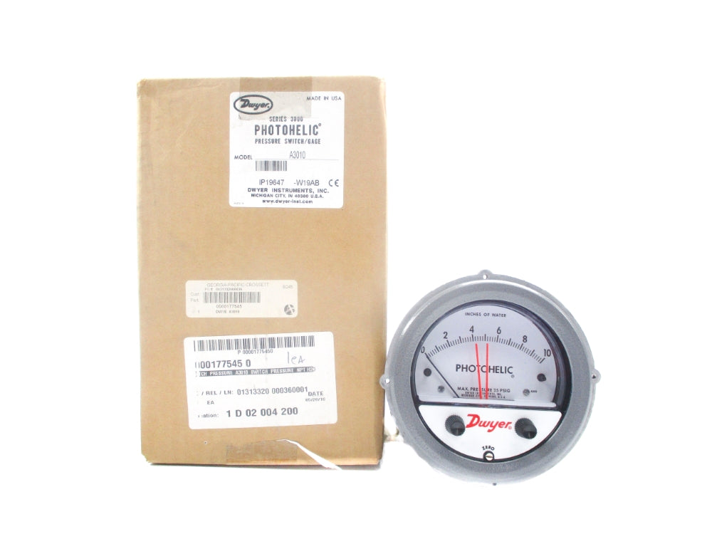 DWYER A3010 0-10IN 25PSI NSMP