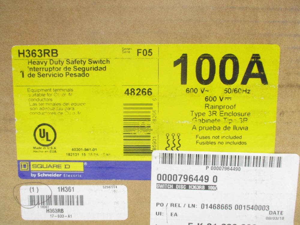 SQUARE D H363RB SER. F05 NSFS
