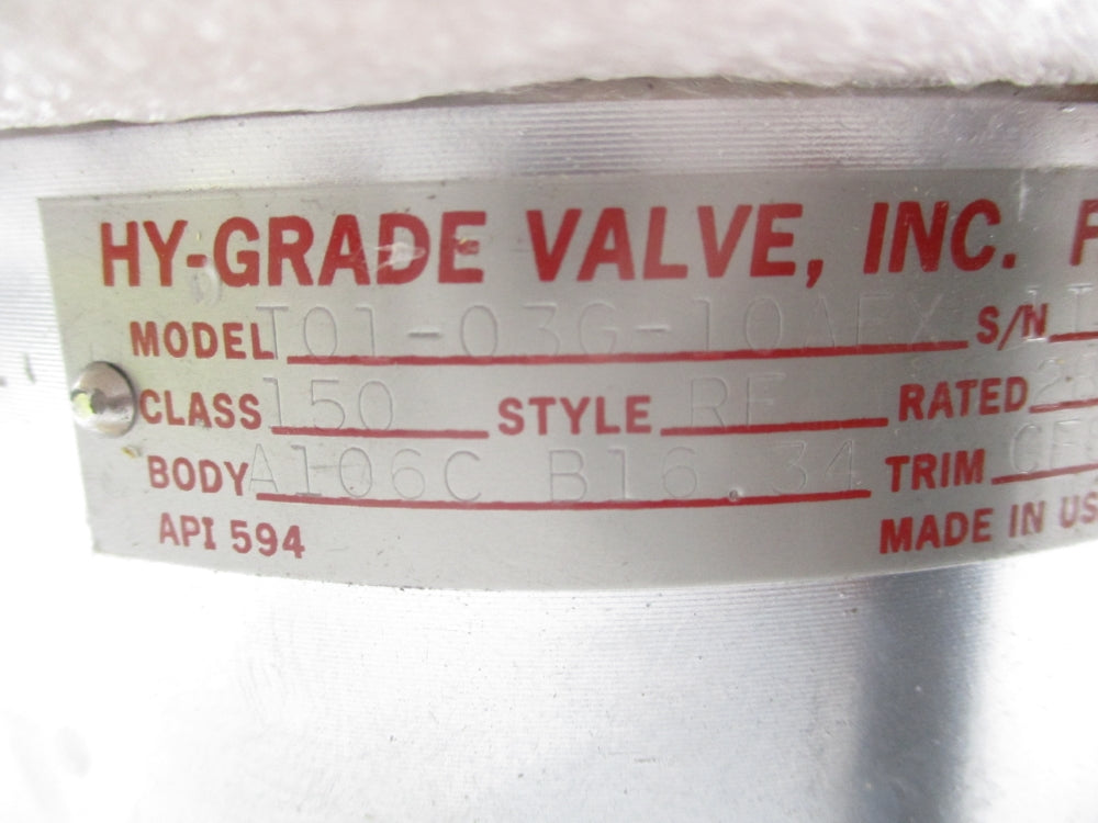 HY-GRADE VALVE T01-03G-10AFX NSNP