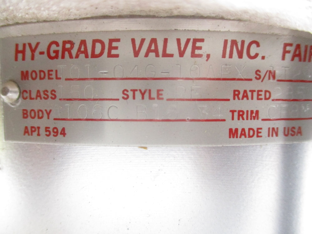 HY-GRADE VALVE T01-04G-10AFX NSNP