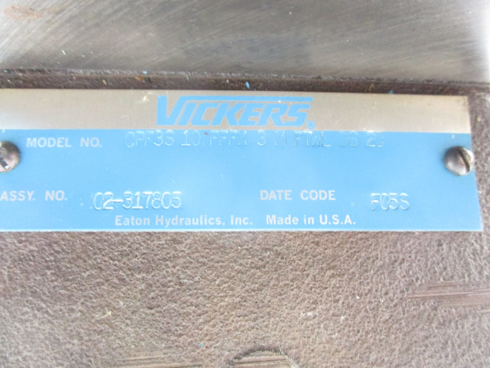 VICKERS CPF3S10FFFK3MFTWLB620 02-317805 120V NSNP