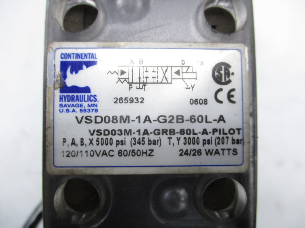 CONTINENTAL HYDRAULICS VSD08M-1A-G2B-60L-A 120V 5000PSI NSNP