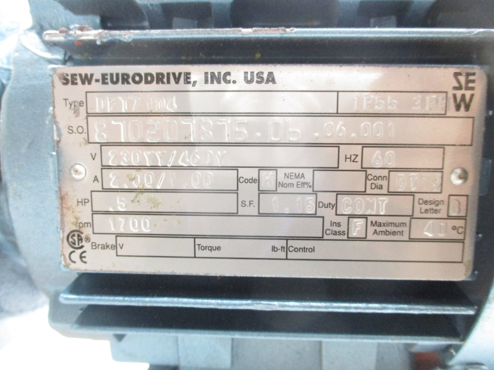 SEW EURODRIVE DFT71D4 UNMP