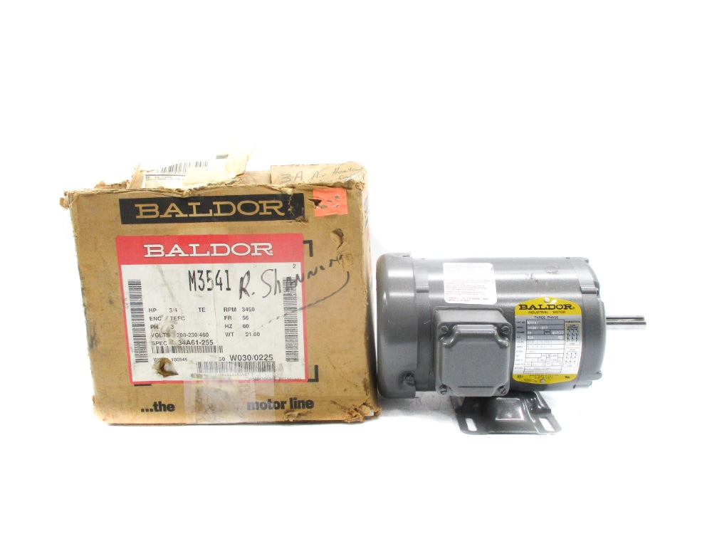 BALDOR M3541 34A61-255 208-230/460V 2.7-2.6/1.3A NSMP