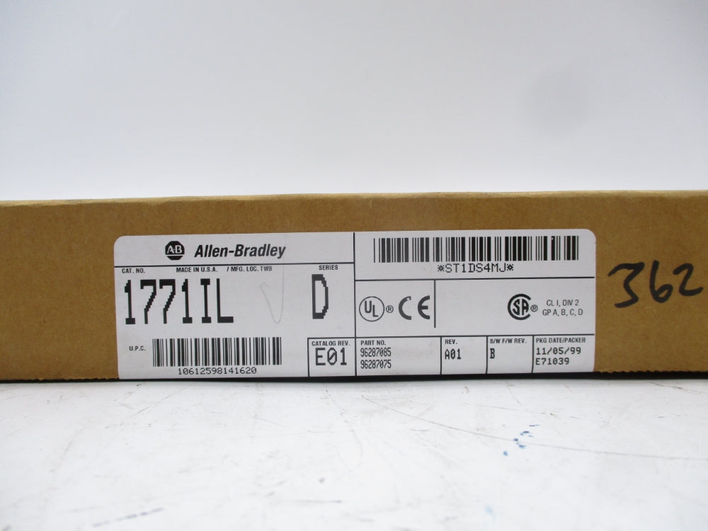 ALLEN BRADLEY 1771-IL SER. D F/W B DATE: 1999 NSFS