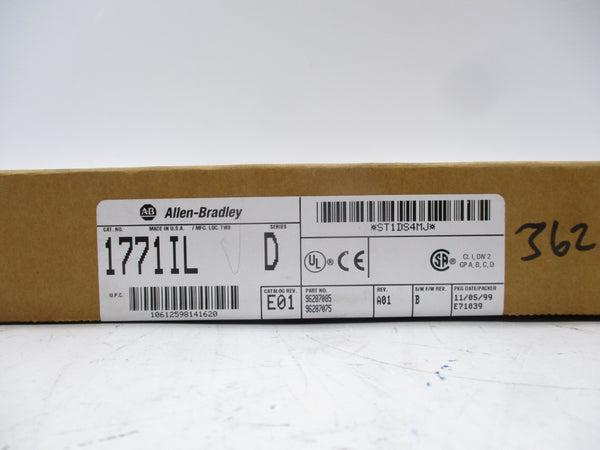 ALLEN BRADLEY 1771-IL SER. D F/W B DATE: 1999 NSFS