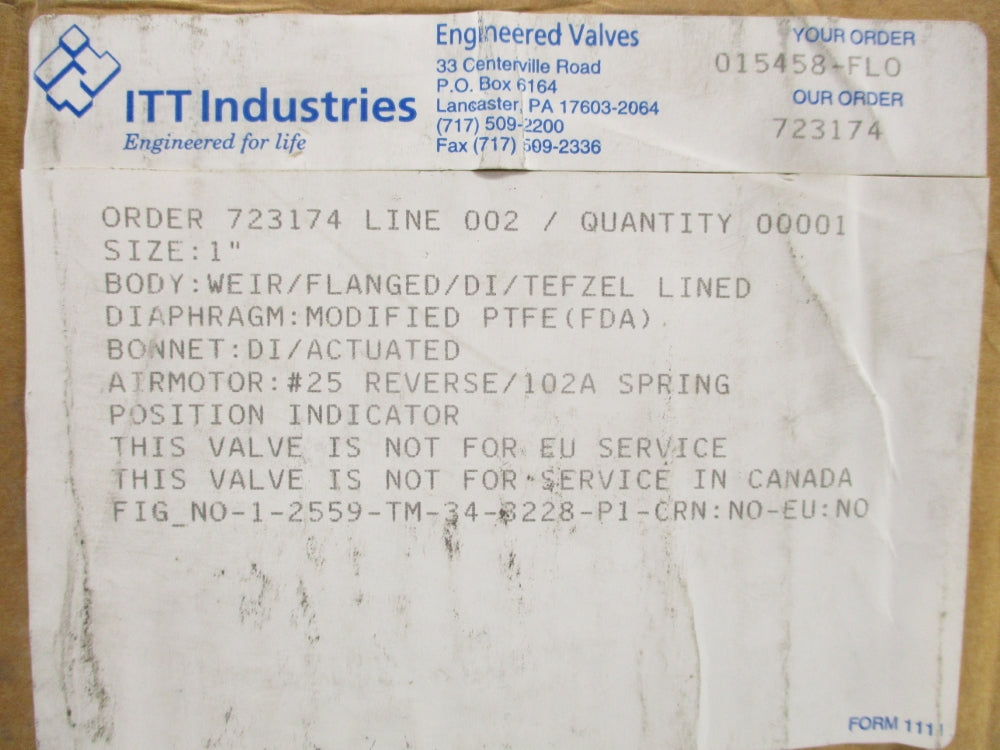 ITT  1-2559-TM-34-3228-P1-CRN NSFS