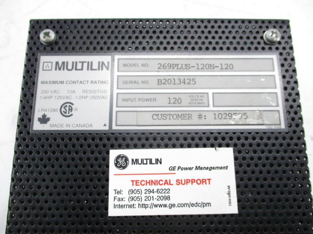 GE MULTILIN 269PLUS-120N-120 120V UNMP