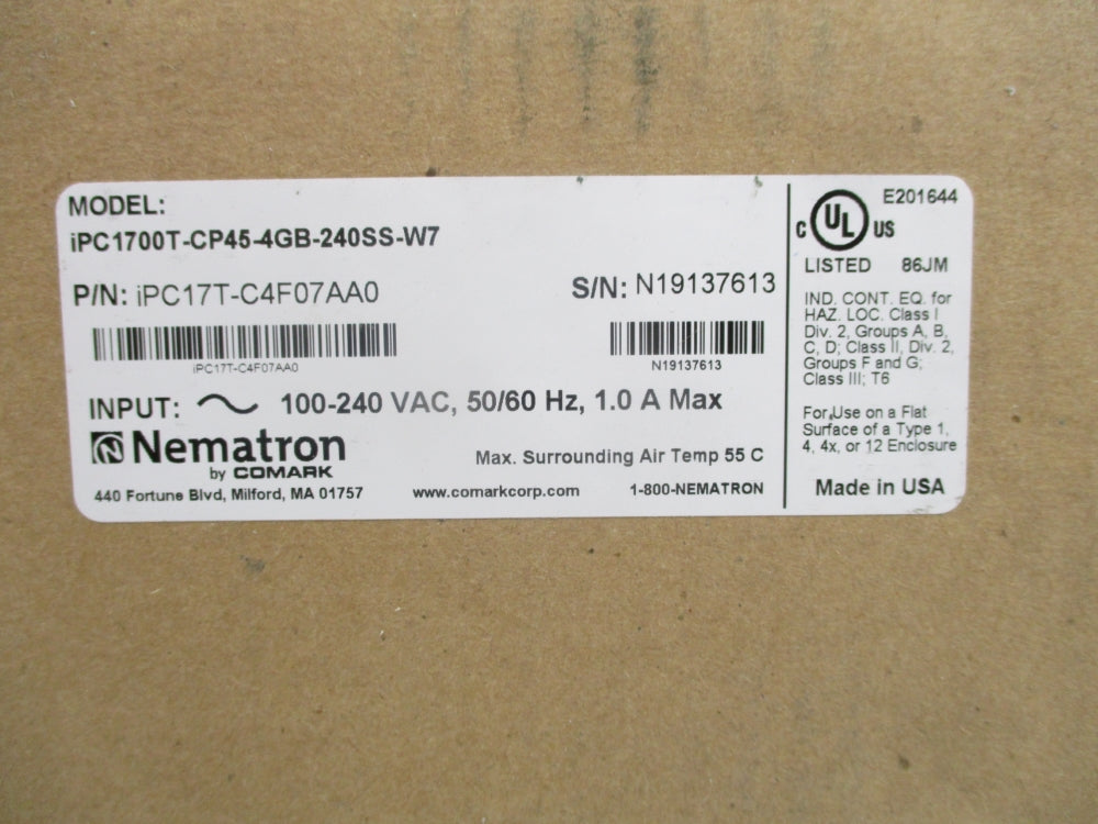 NEMATRON IPC1700T-CP45-4GB-240SS-W7 NSFS