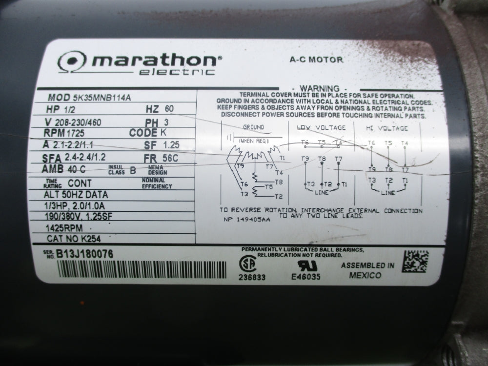 MARATHON ELECTRIC 5K35MNB114A (AS PICTURED) NSNP