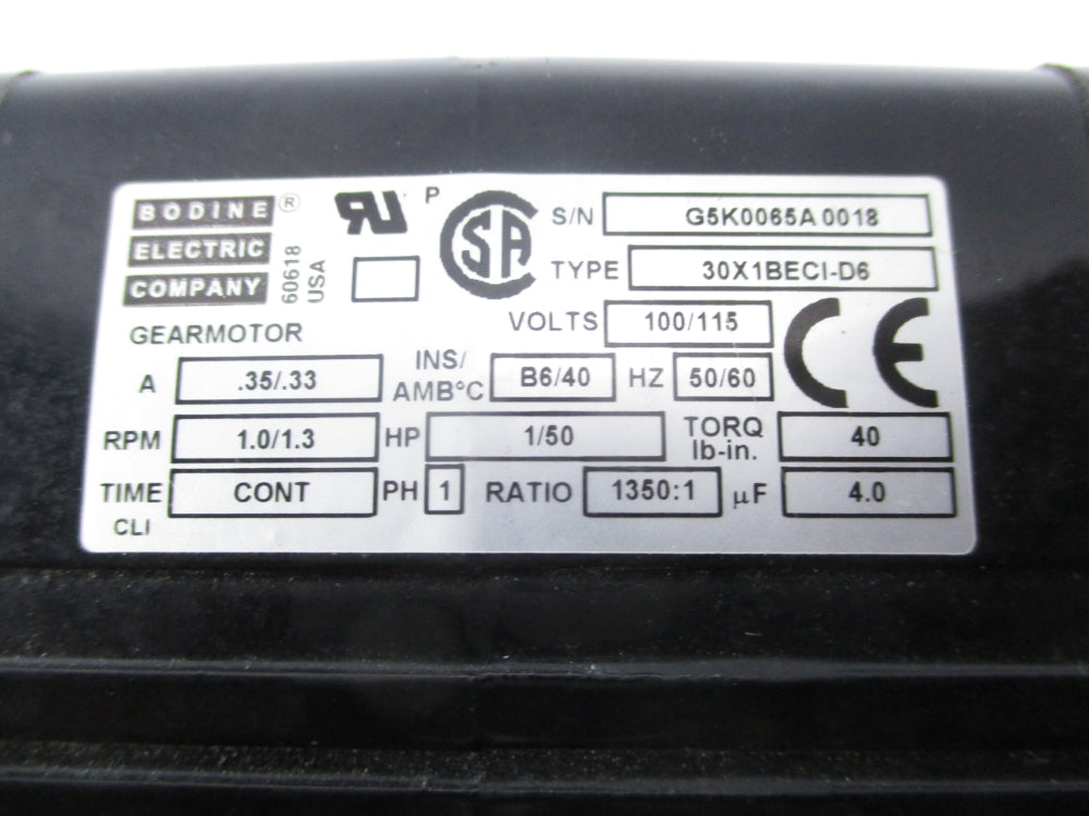 BODINE ELECTRIC 30X1BECI-D6 (AS PICTURED) UNMP