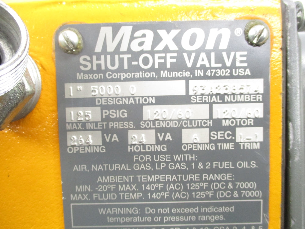 MAXON 5000-0 1" 120V 125PSI UNMP