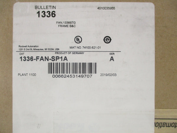 ALLEN BRADLEY 1336-FAN-SP1A SER. A DATE: 2019 NSFS