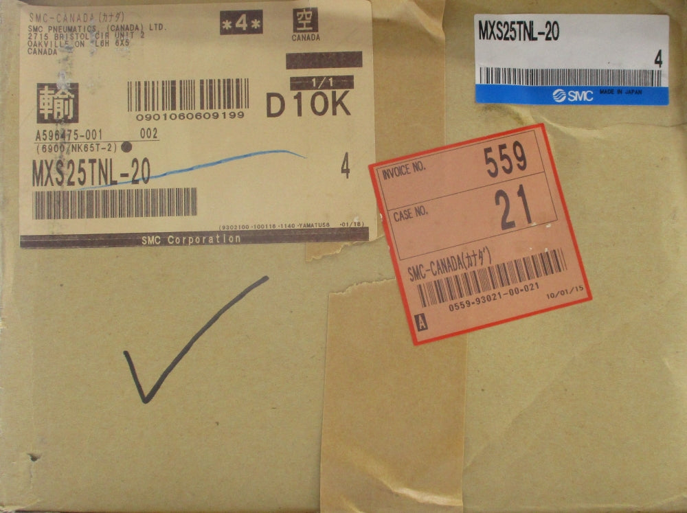 SMC MXS25TNL-20 (PKG OF 4) NSFS