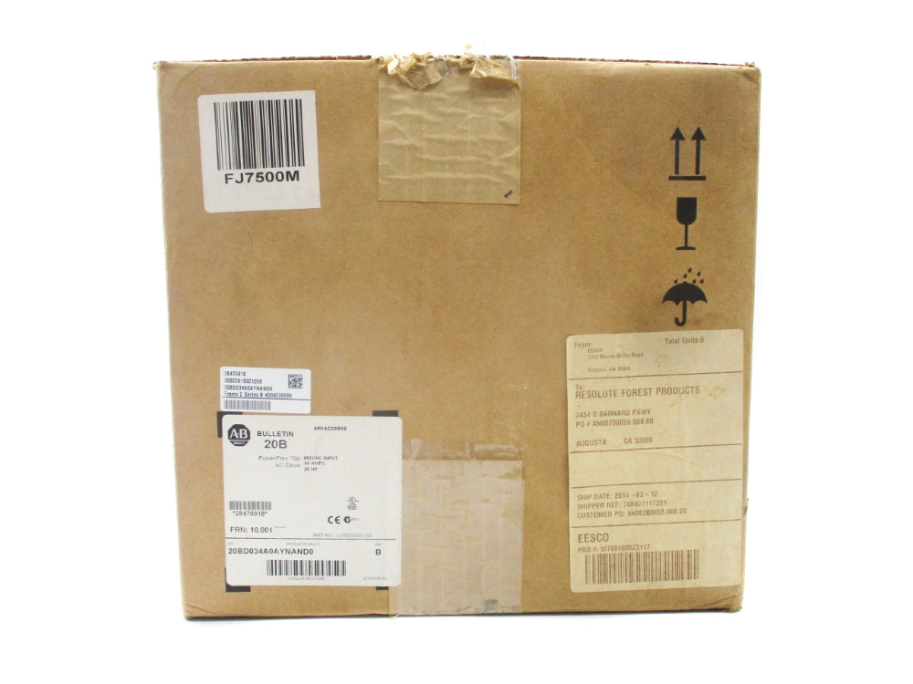 ALLEN BRADLEY 20BD034A0AYNAND0 SER. B F/W 1.001 DATE: 2013 NSFS